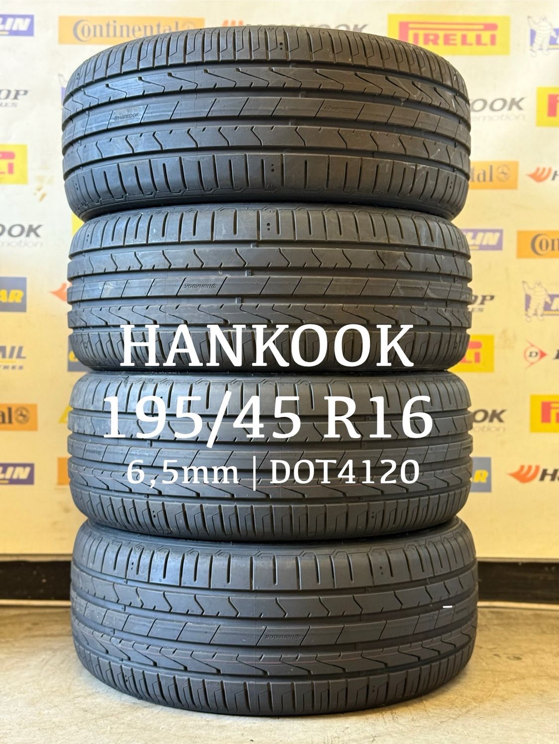 195/45/16 (4x) HANKOOK 6,5mm DOT4120