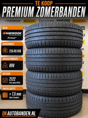 215/45/18 HANKOOK zomerbanden +7,5mm DOT2123