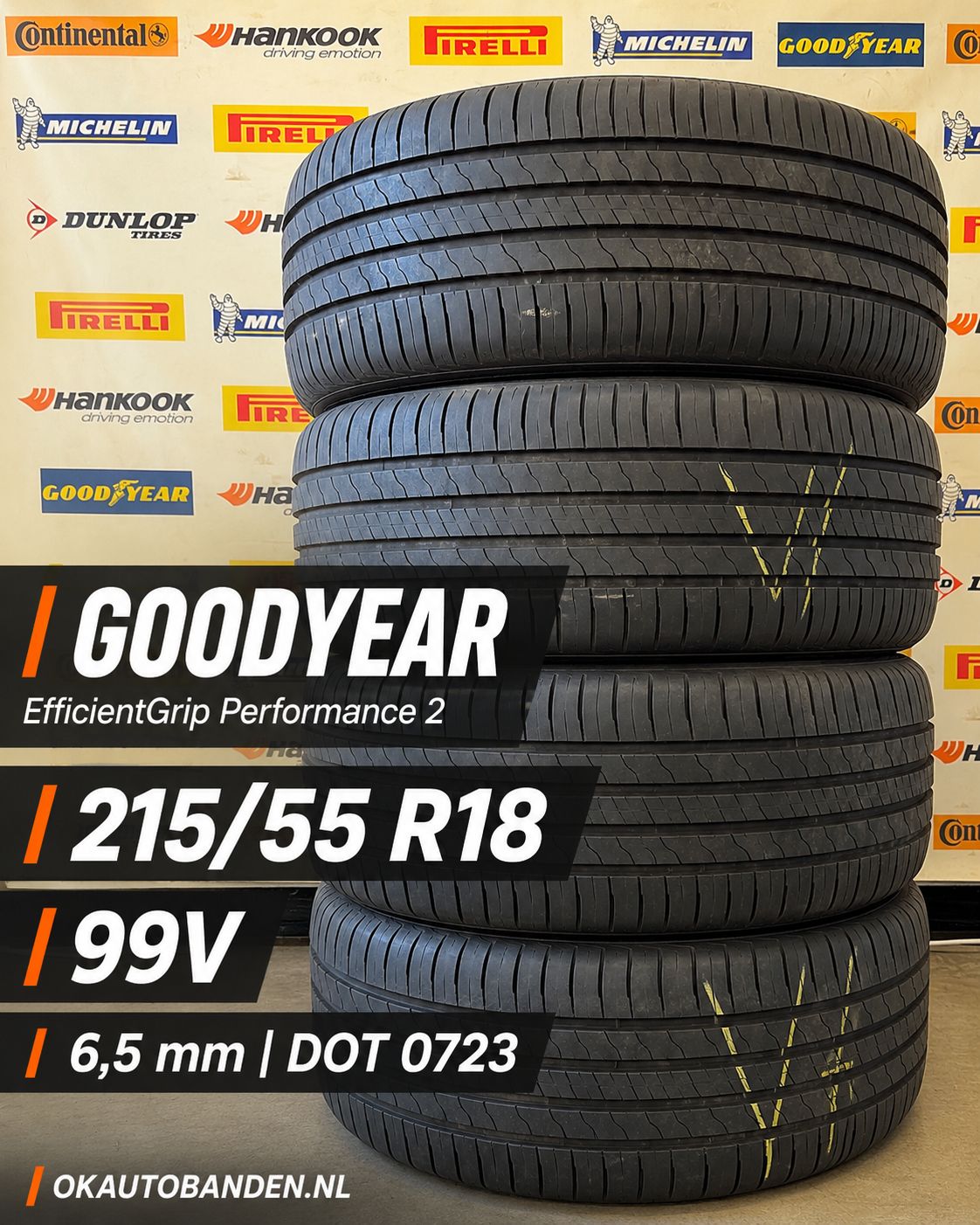215/55/18 GOODYEAR zomerbanden 6,5mm DOT0723