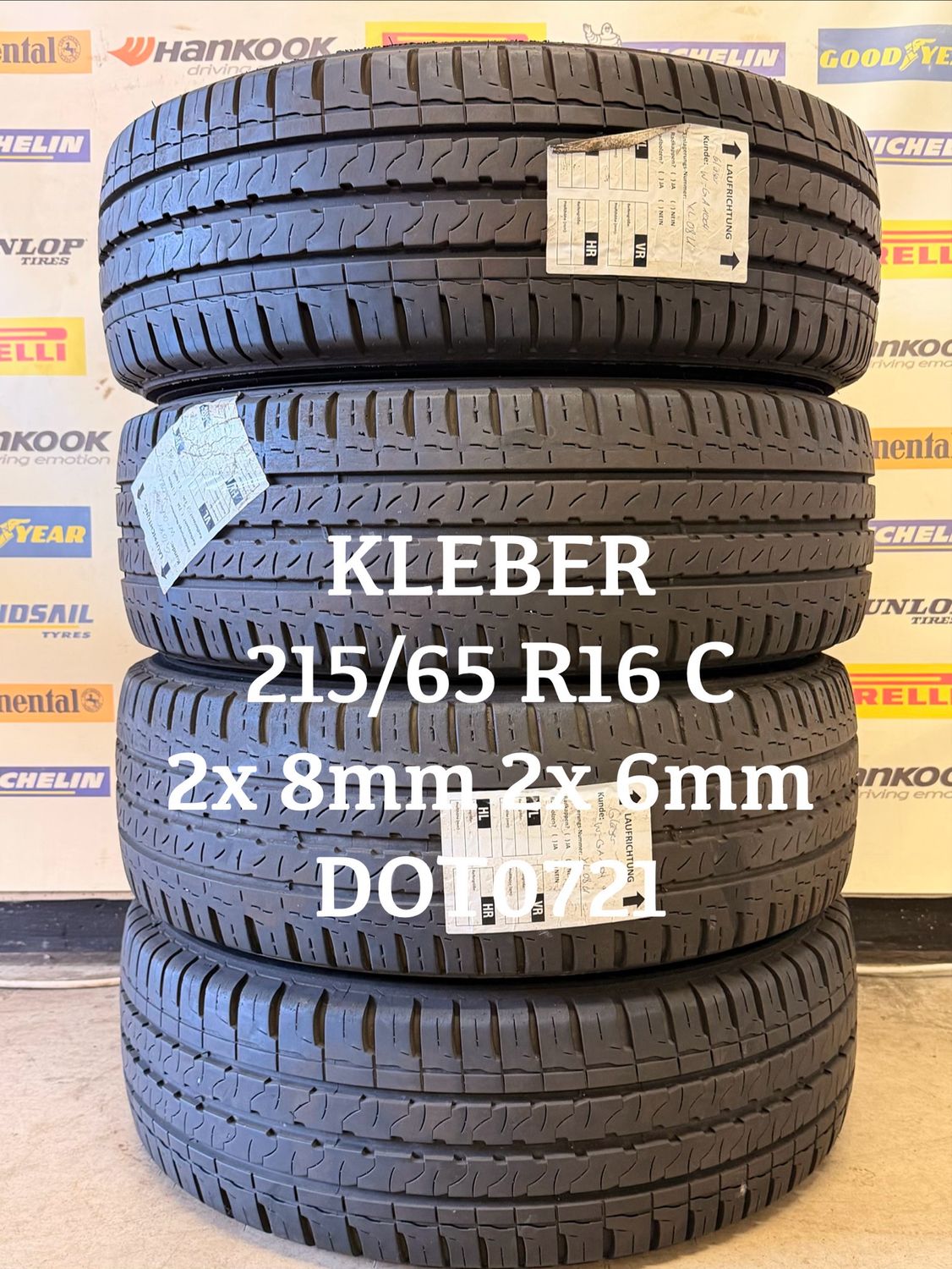 215/65/16 KLEBER zomerbanden 2x8mm,2x6mm DOT0721