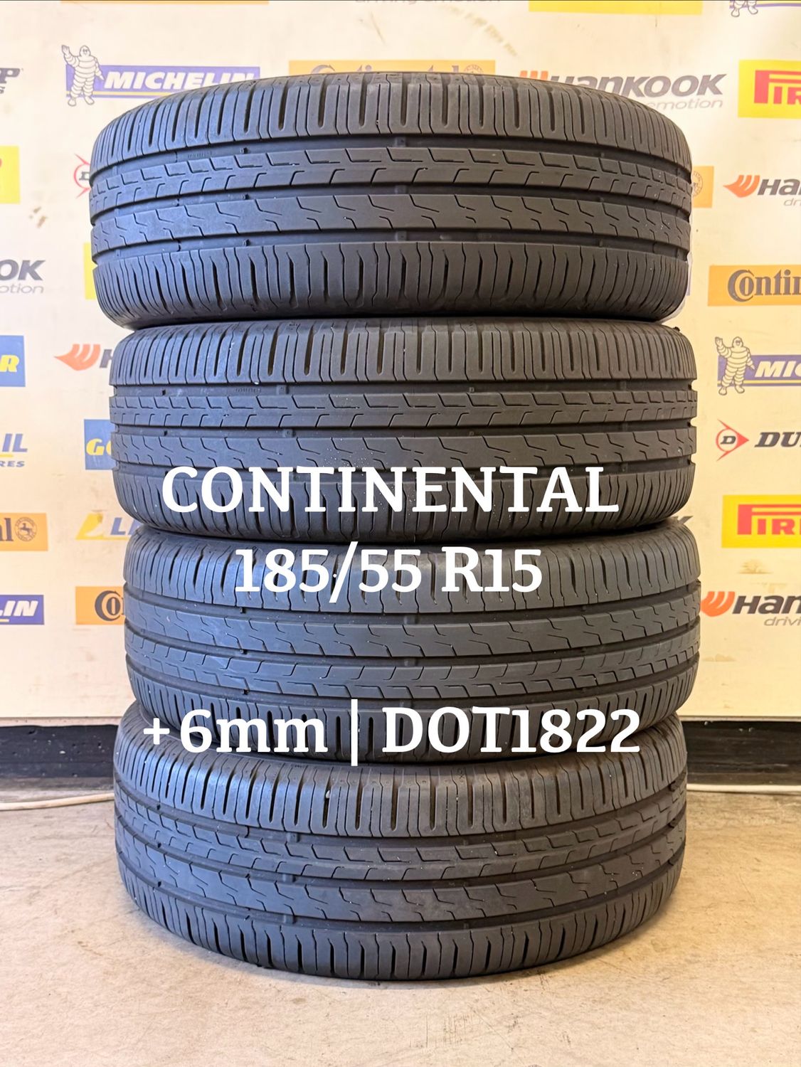 185/55/15 CONTINENTAL zomerbanden +6mm DOT1822