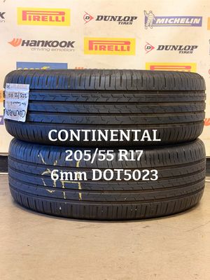 205/55/17 CONTINENTAL zomerbanden 6mm DOT5023