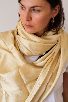 Natural undyed raw silk scarf