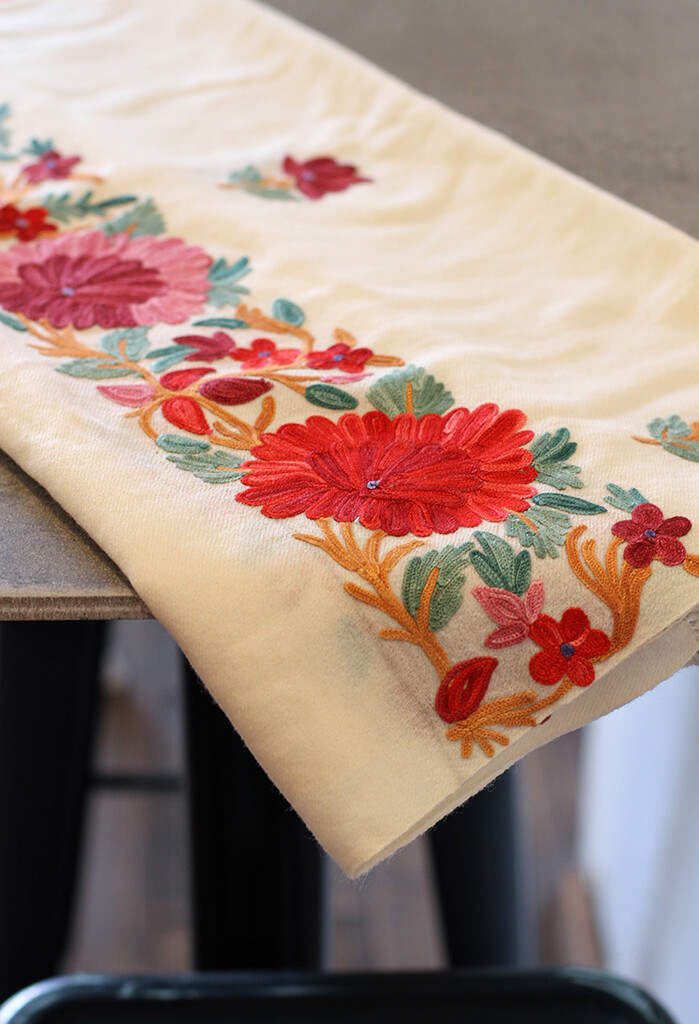 Embroided wool Shawl