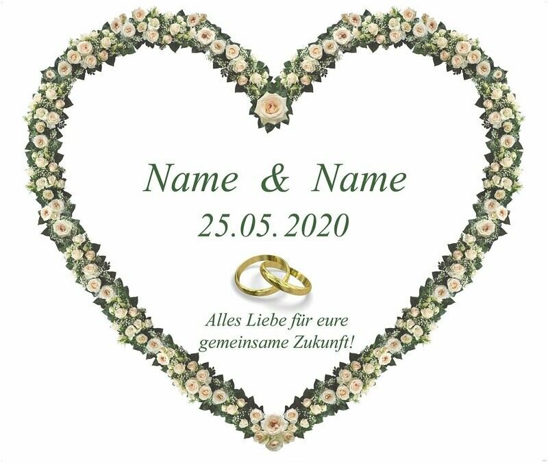 Hochzeitsherz in Creme mit Buchs und Efeu