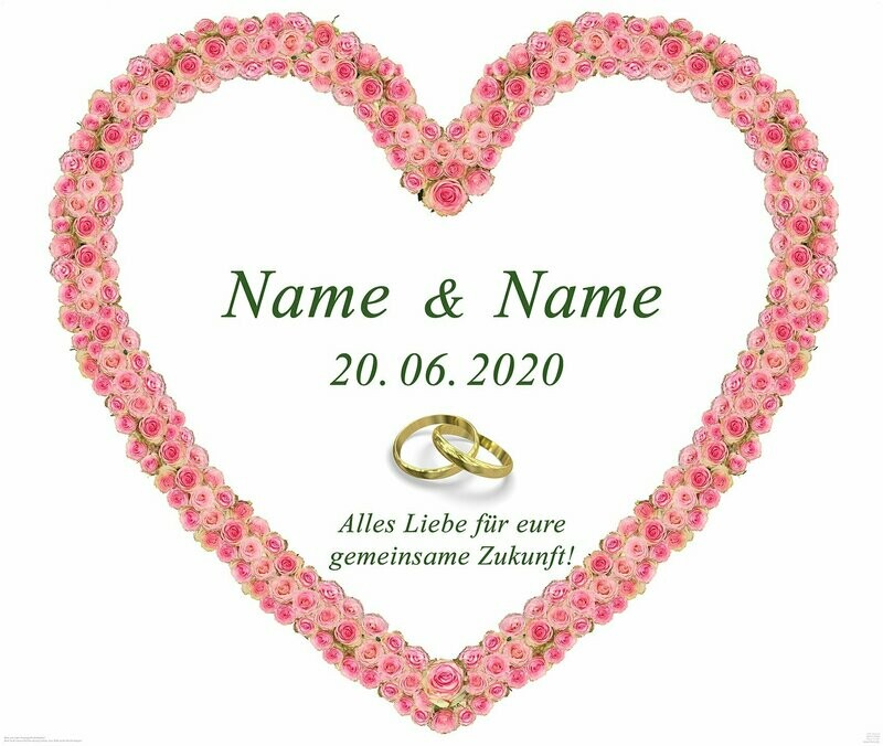 Hochzeitsherz in Rosa, Rosen Hochzeitsherz in Rosa, Rosen "Esperance"