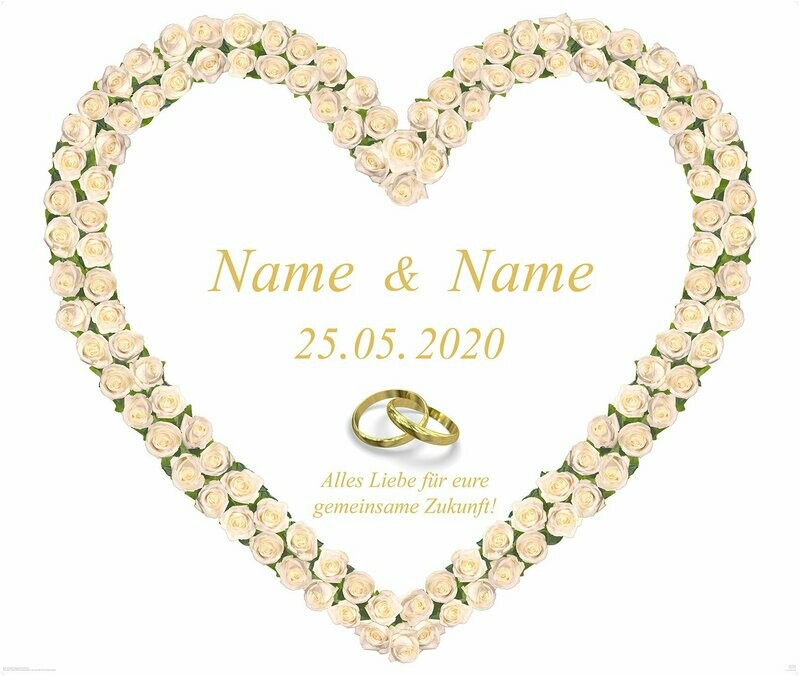 Hochzeitsherz in Champagner mit Efeu Hochzeitsherz in Champagner mit Efeu
