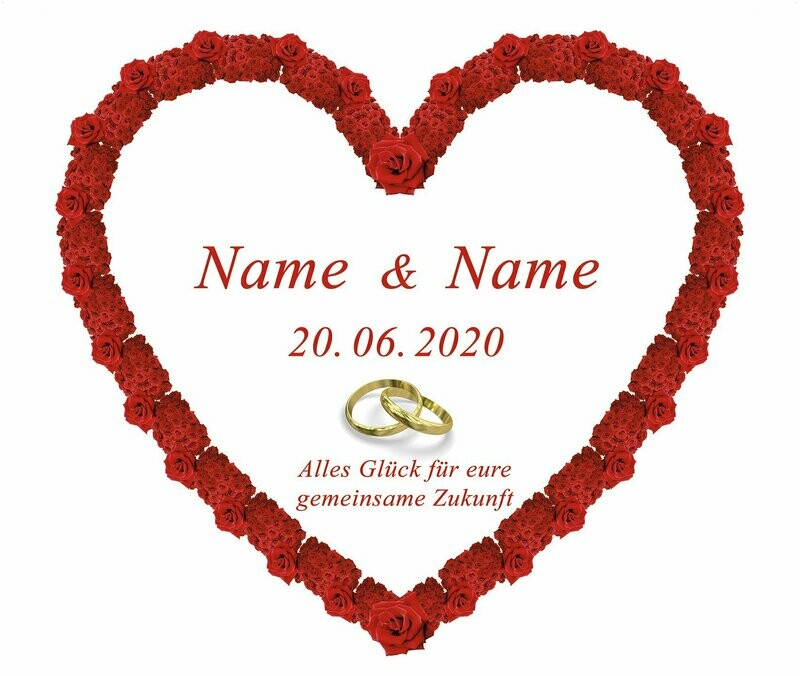 Hochzeitsherz in Rot, der Klassiker aus roten Rosen Hochzeitsherz in Rot, der Klassiker aus roten Rosen