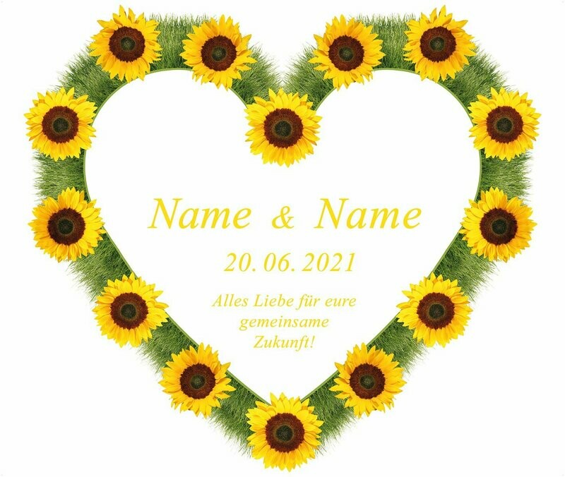 Hochzeitsherz aus Sonnenblumen Hochzeitsherz aus Sonnenblumen