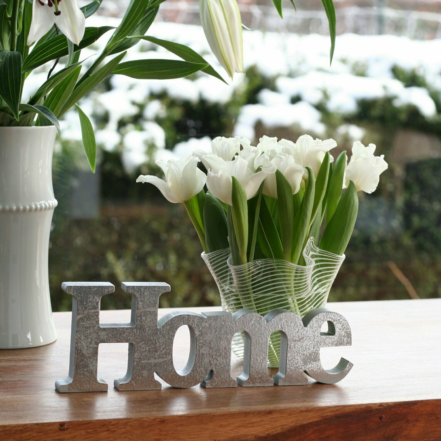 Holzschild "Home"
