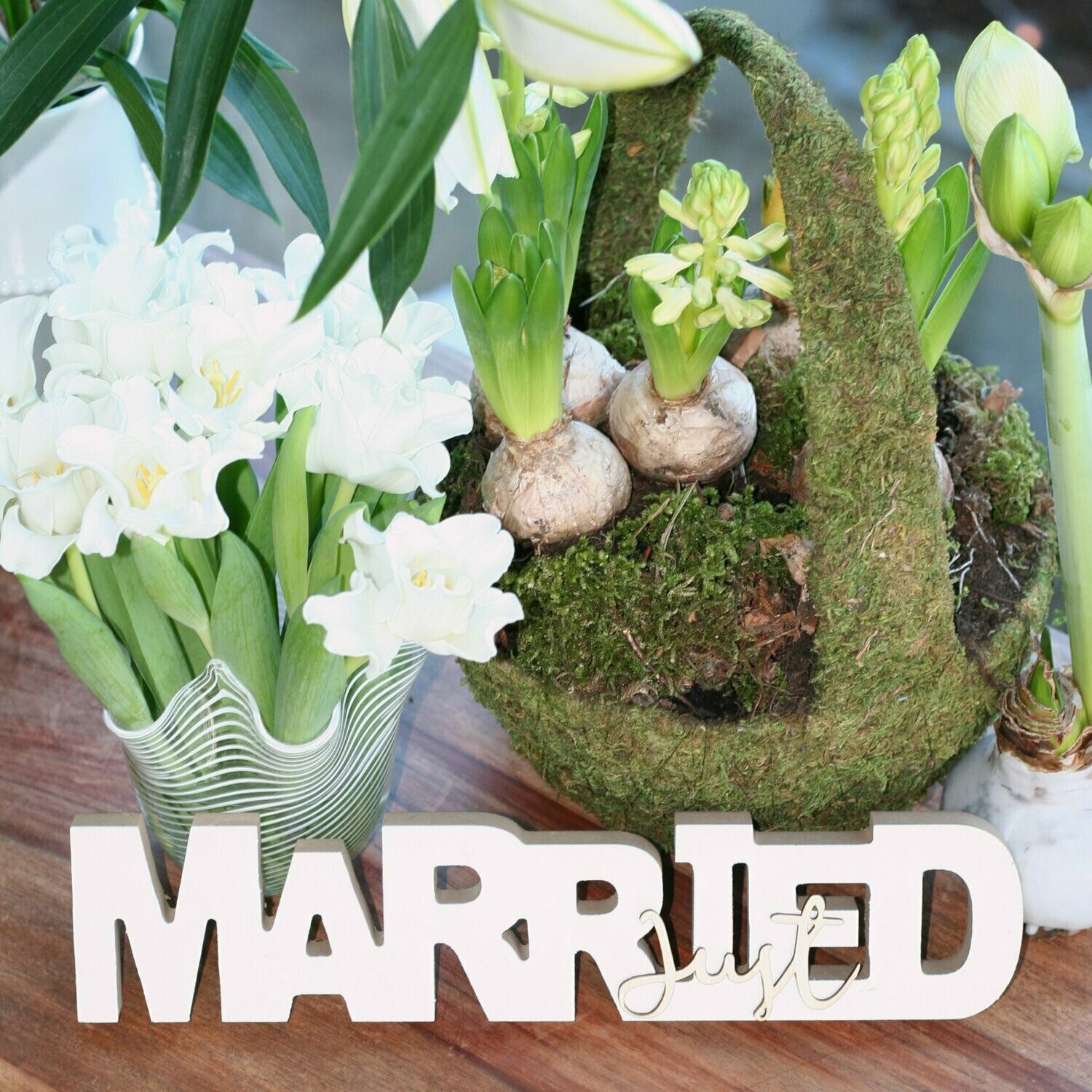 Holzschild "Just Married"