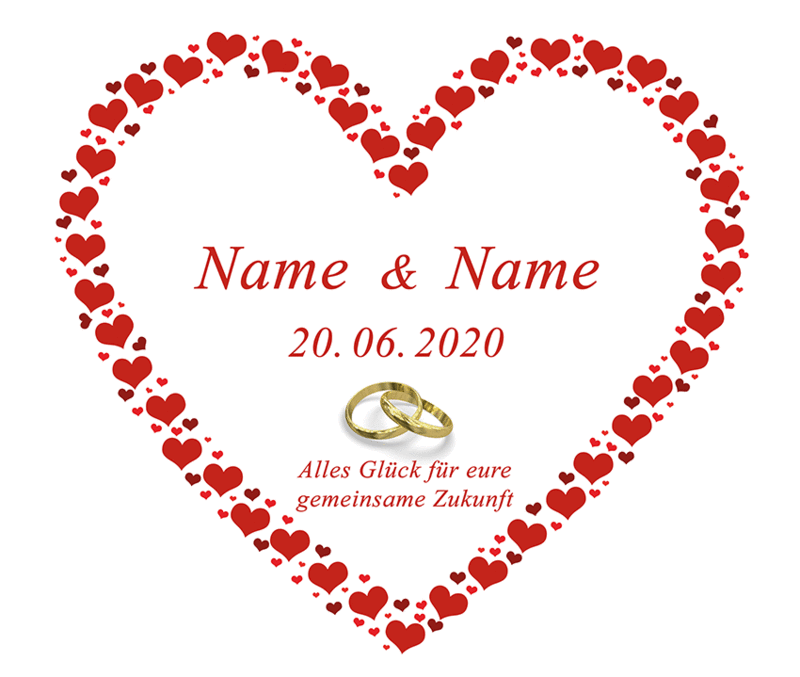 Hochzeitsherz ganz klassisch aus Herzchen Hochzeitsherz ganz klassisch aus Herzchen