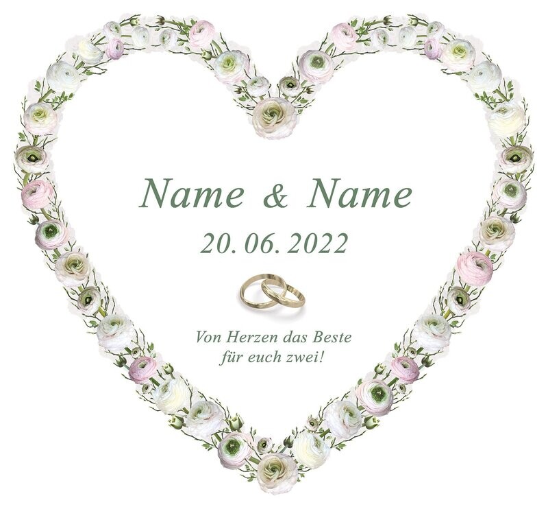 Hochzeitsherz Hochzeitsherz " Ranunkeln Pur"