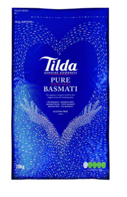 TILDA BASMATI RICE (GLUTEN-FREE) 20KG (Delivery in BRUSSELS, GENT, ANTWERPEN & MECHELEN ONLY!)