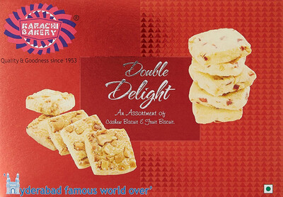 KARACHI BAKERY RED DOUBLE DELIGHT BISCUITS 400GM (Expiry Date: 11/10/2022)