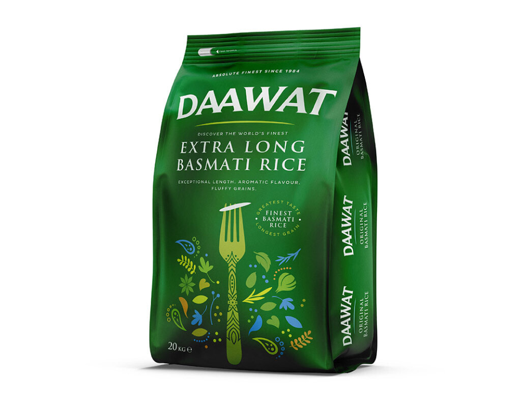 DAAWAT EXTRA LONG BASMATI RICE (GREEN) 20KG (Delivery in BRUSSELS & MECHELEN ONLY!)