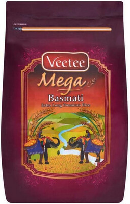 VEETEE MEGA EXTRA LONG BASMATI RICE 20KG (Delivery in BRUSSELS, GENT & MECHELEN ONLY!)