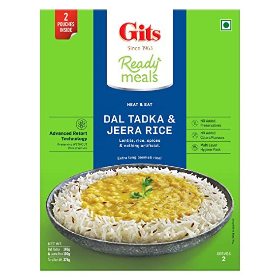 GITS HEAT & EAT DAL TADKA & JEERA RICE 375GM
