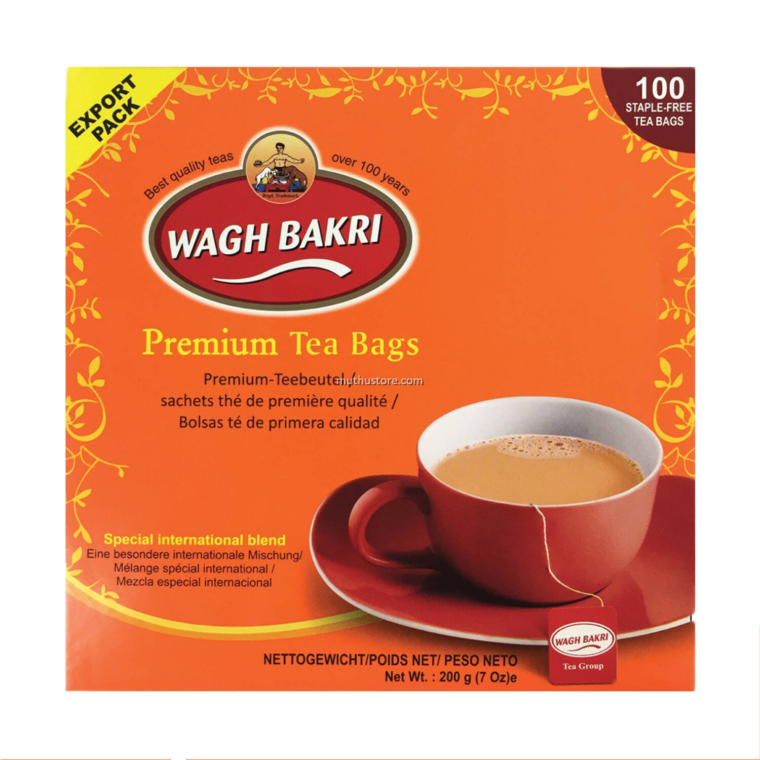 WAGHBAKRI PREMIUM TEA BAGS 200GM(100 TEA BAGS)