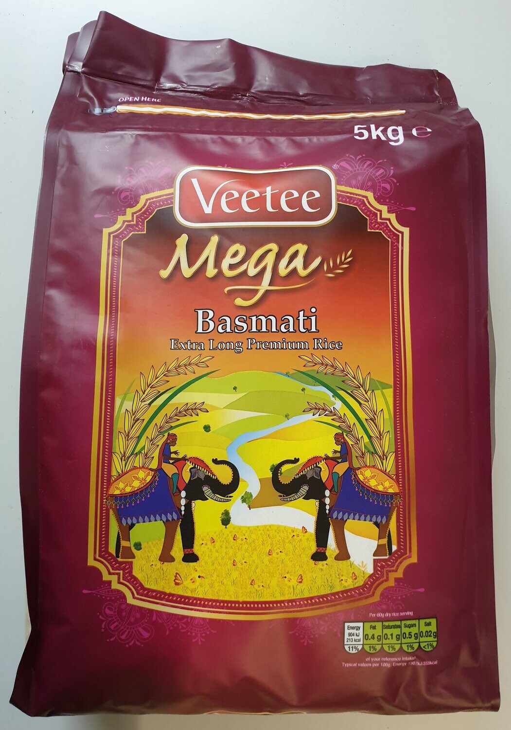 VEETEE MEGA EXTRA LONG PREMIUM BASMATI RICE 5KG