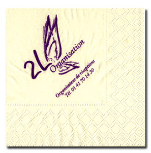 Servilleta 20x20 Blanca Impresa 1 Color. 2 C. Caja 6.000 uds
