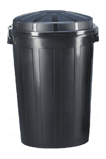 Cubo basura con tapa NEGRO 95 Litros.