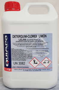 Lejía con detergente DETERQUIM CLOREX LIMÓN E-25 L