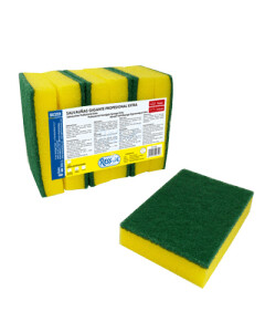 Estropajo Verde con esponja ECO. Pack 6 ud.