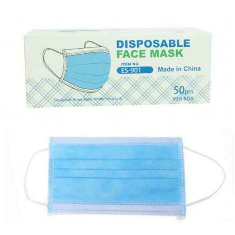 Mascarilla Higiénica Desechable Azul 3 capas. Caja 50 uds.