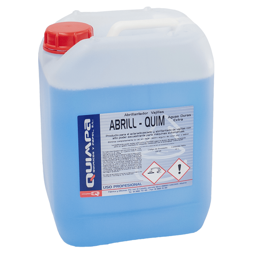 Abrillantador Máquina ABRILL-QUIM EXTRA AGUAS DURAS E- 10 L.