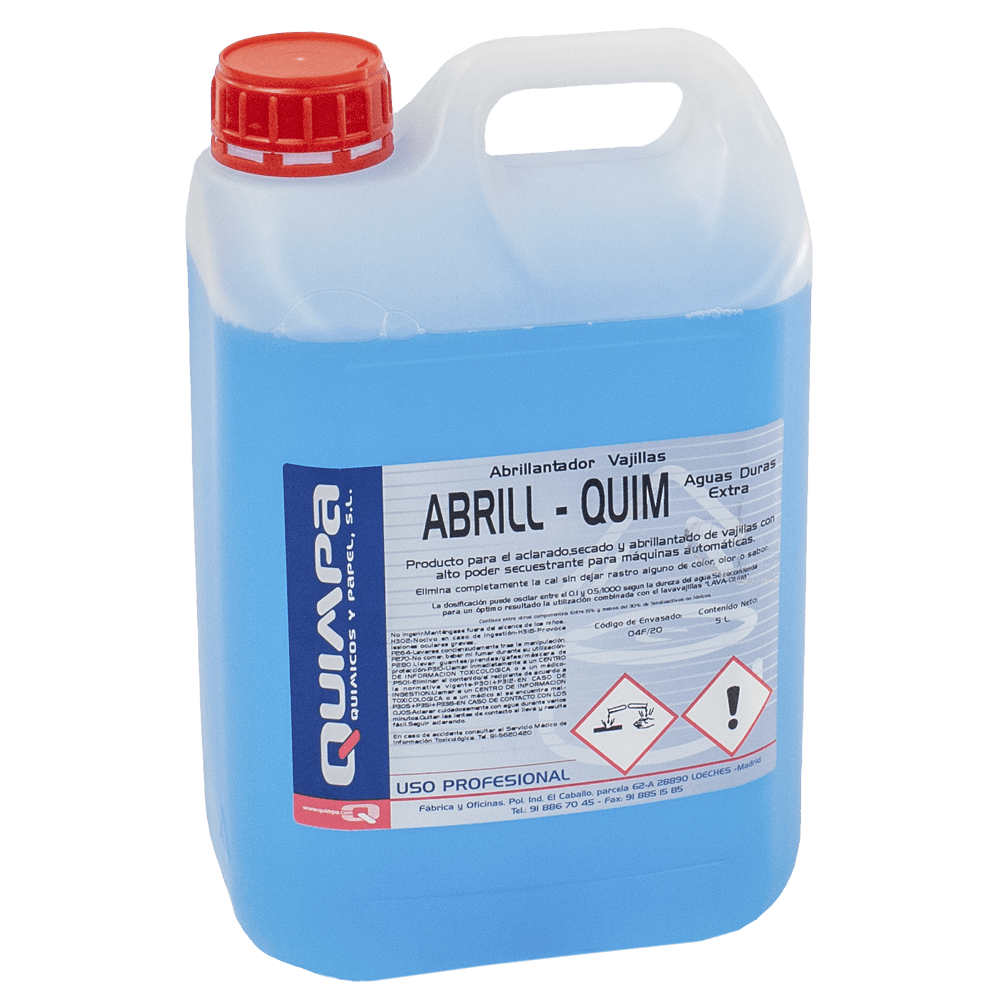 Abrillantador Máquina ABRILL-QUIM EXTRA AGUAS DURAS E- 5 L.