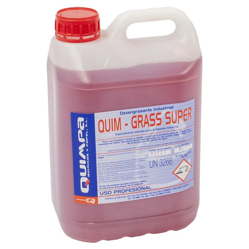 Desengrasante Industrial QUIM-GRASS SUPER E- 5 L.