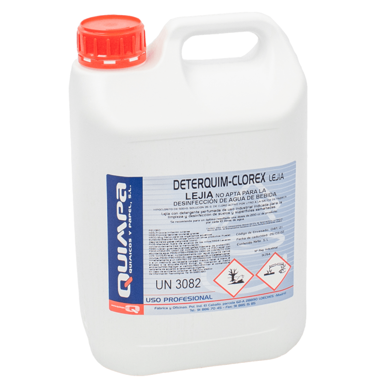 Leíia con detergente DETERQUIM CLOREX E-5 L