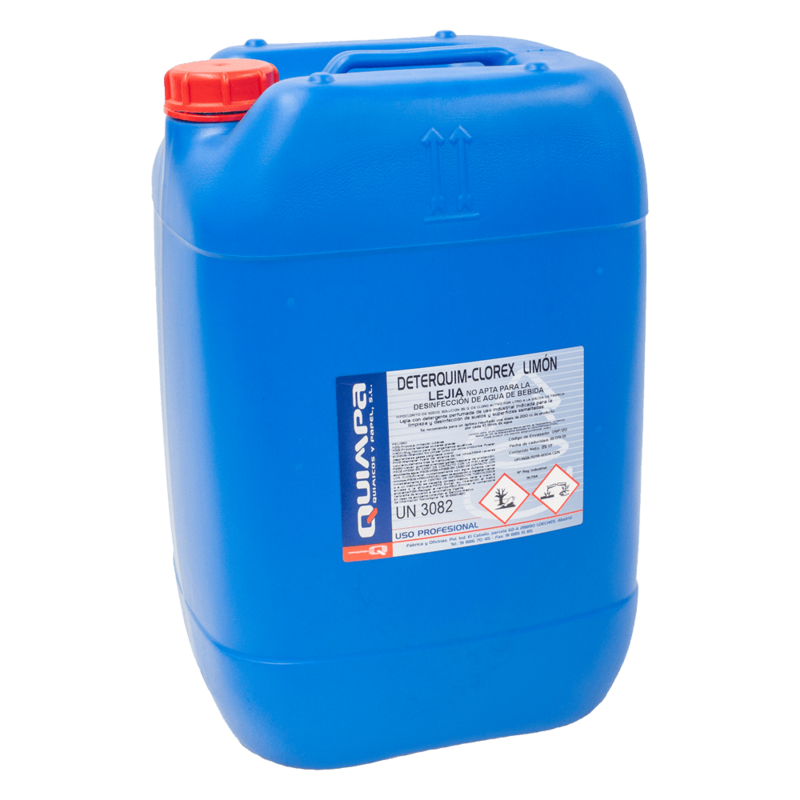 Lejía con detergente DETERQUIM CLOREX LIMÓN E-25 L