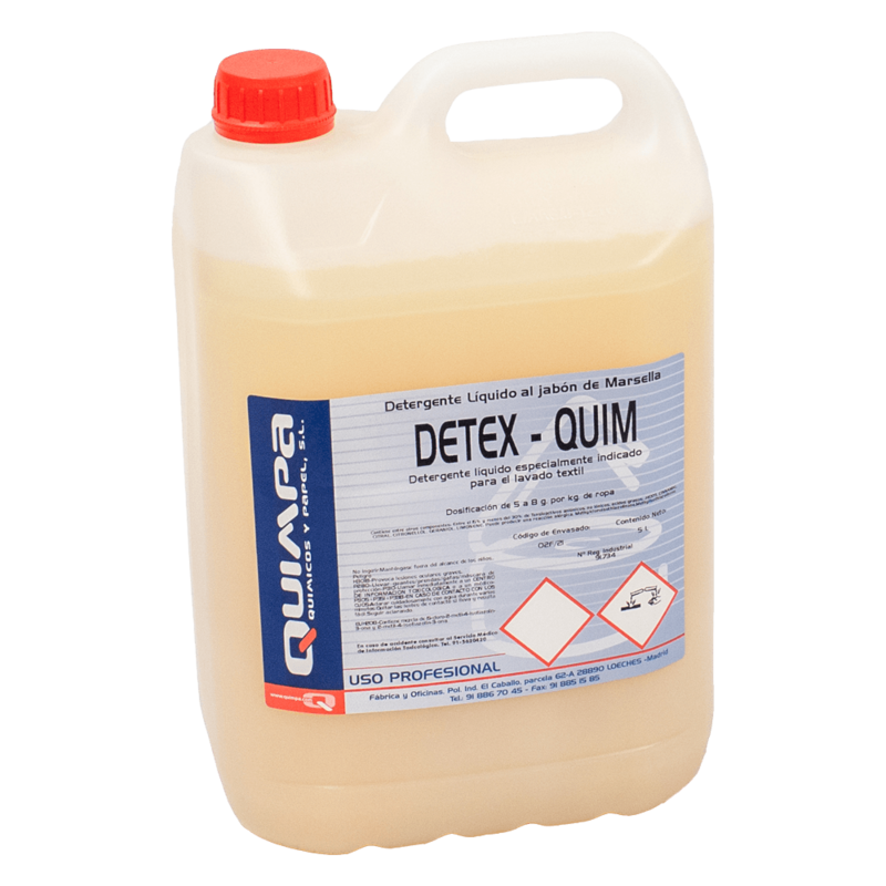 Detergente máquina líquido DETEX-QUIM E-5 L.