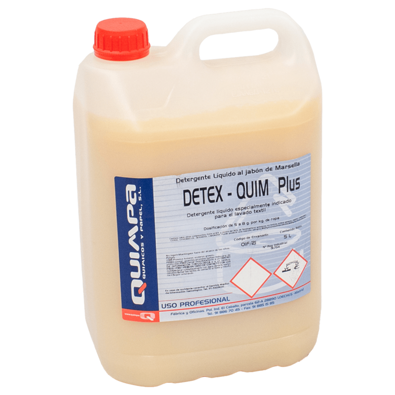 Detergente máquina líquido DETEX-QUIM PLUS E-5 L.