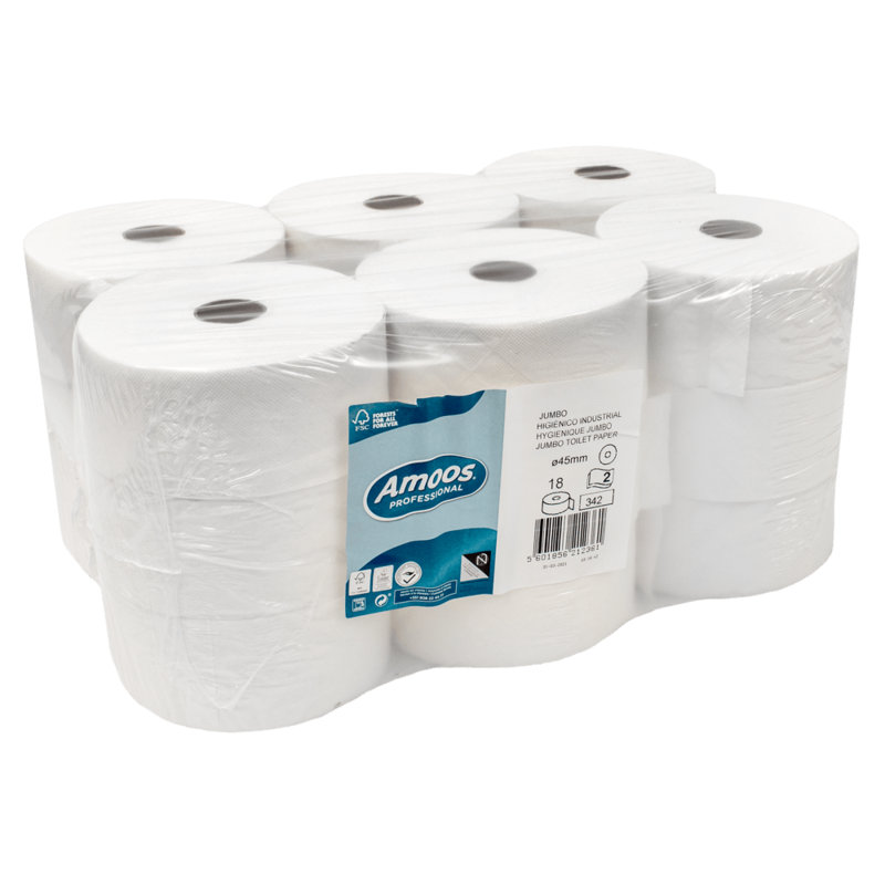 Papel Higiénico INDUSTRIAL OPTIMUM Pack 18 Rollos. Ø 45 mm.