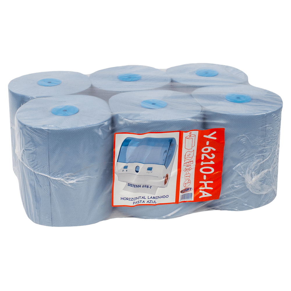 Papel Secamanos AZUL AUTO-CORTE  Pack 6 uds.