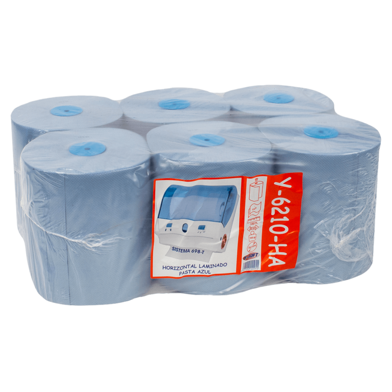 Papel Secamanos AZUL AUTO-CORTE  Pack 6 uds.