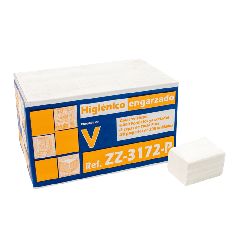 Papel Higiénico ENGARZADO V Caja 6.000 uds