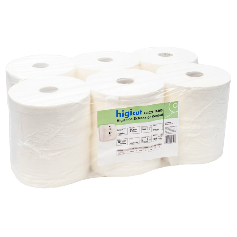 Papel Higiénico INDUSTRIAL AUTO-CUT CENTRAL  2c. 180 M. Pack 12 uds.