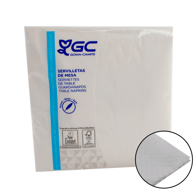 Servilleta 40x40 BLANCA 2 c. Caja 2.400 uds
