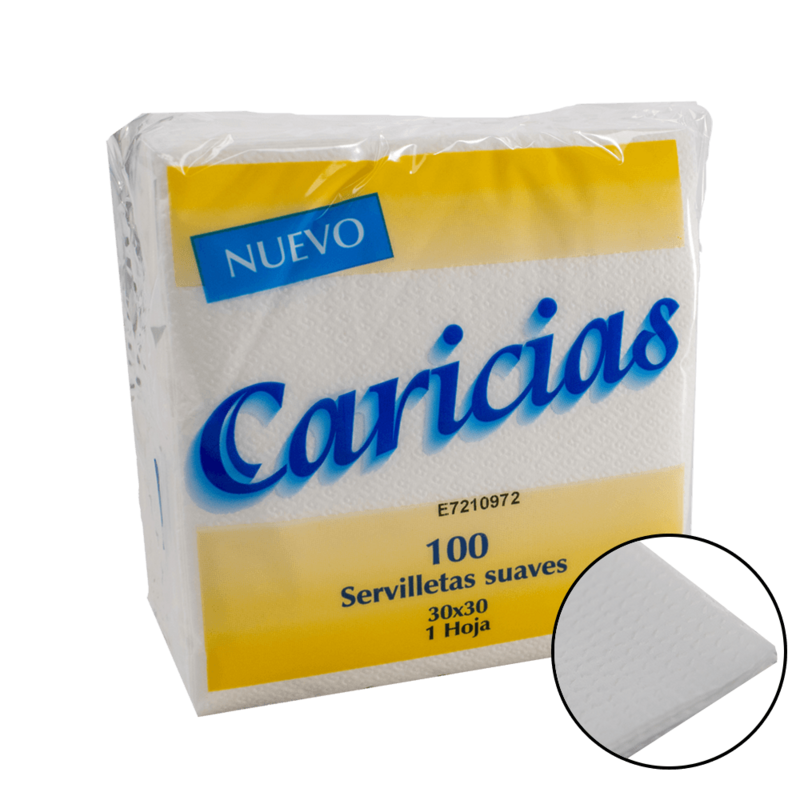 Servilleta 30x30 BLANCA CARICIAS 1 C. Caja 4.800 uds