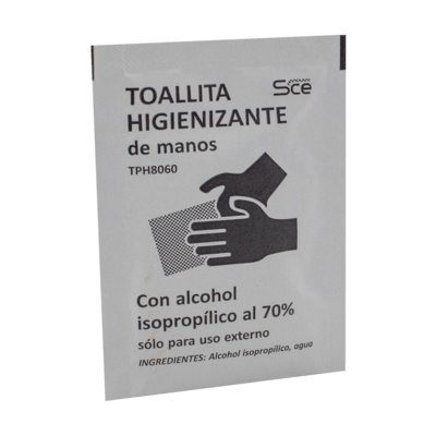 TOALLITA HIGIENIZANTE HIDROALCOHOLICA CAJA 500