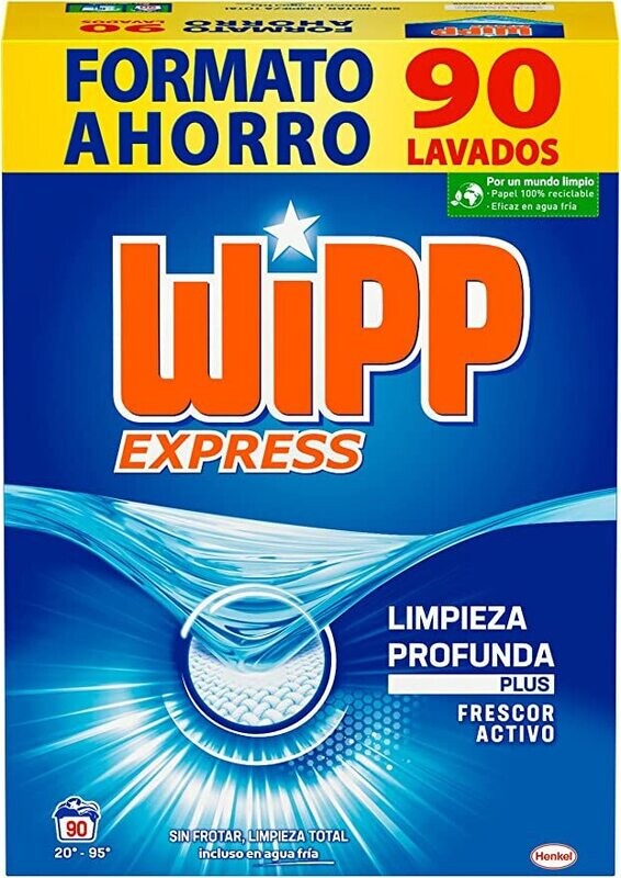 WIP EXPRESS DETERGENTE POLVO ACTIVO 80 LAVADOS.