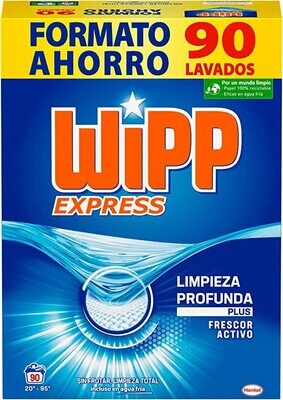 WIP EXPRESS DETERGENTE POLVO ACTIVO 90 LAVADOS.