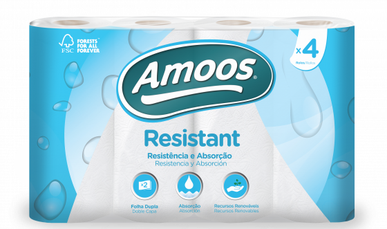 Rollo de Cocina AMOOS RESISTANT. Pack 48 rollos.