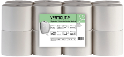 Papel Higiénico INDUSTRIAL EXTRACCION CENTRAL VERTICUT. 145 M Pack 16 rollos.