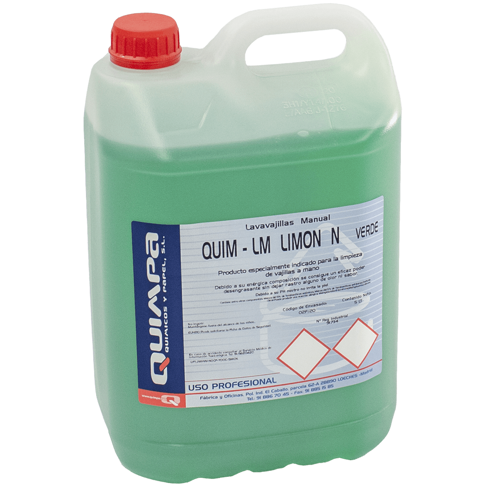 Lavavajillas Manual QUIM-LM LIMON VERDE ECO E- 5 L. Lavavajillas Manual QUIM-LM LIMON VERDE ECO E- 5 L.