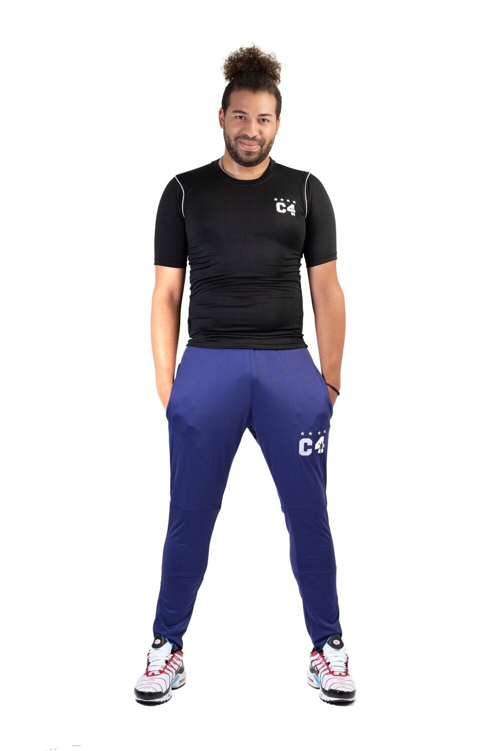 Pantalon de Jogging Homme Coton Synthétique Mode Training  Taille Élastique Casual et corde Activewear